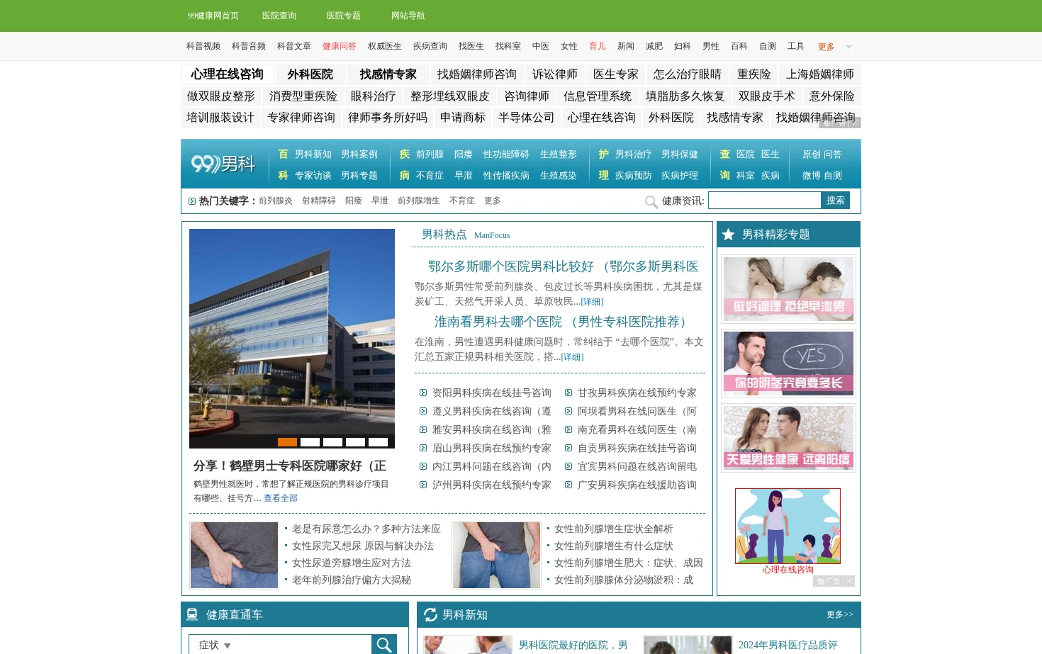 男科 页面快照